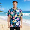 Custom Logo Design Printed Souvenir Casual Breathable Tropical Style Aloha Floral Hawaii Shirt For Men
