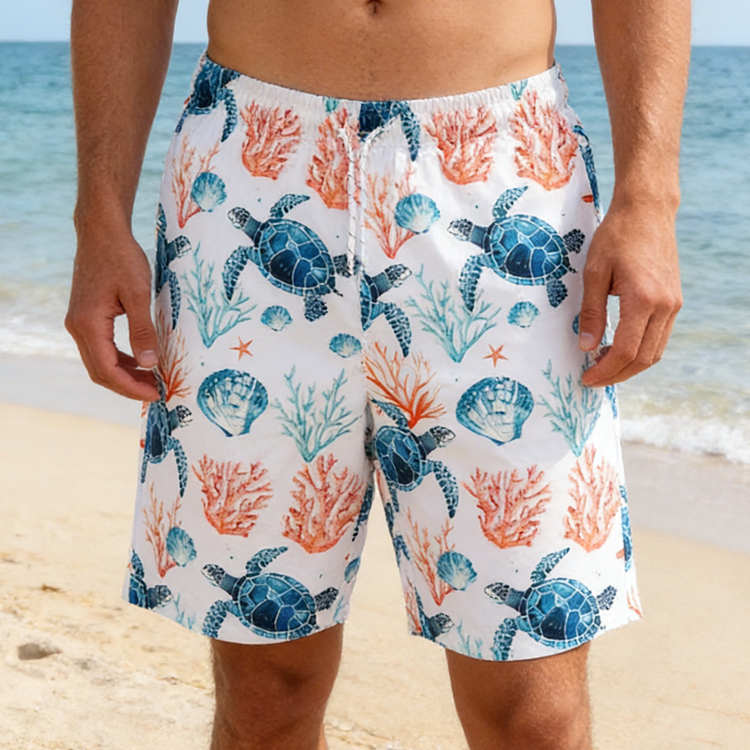 Wholesale Tourist Souvenir Tropical Hawaii Beach Shorts Custom Summer Men's Beach Shorts