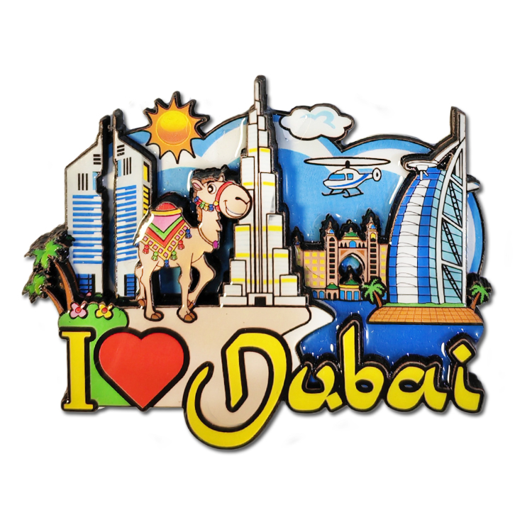 Custom logo 2 Layer Mdf Wood Refrigerator Magnet Dubai Souvenir Items Fridge Magnet