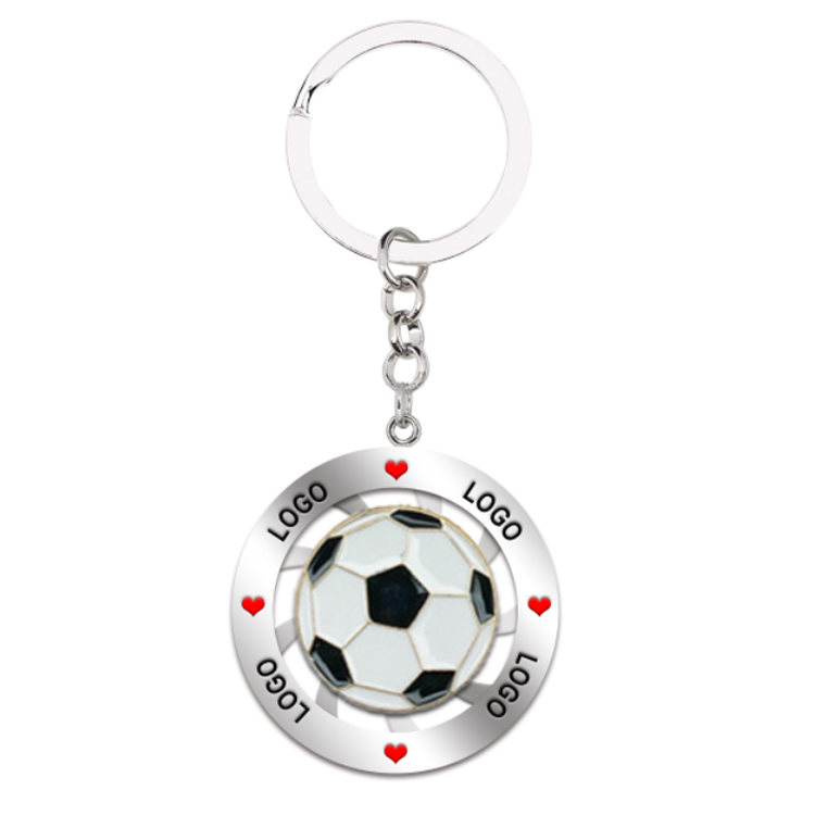 Custom Logo Spinner Metal Souvenir Gift Soccer Football Keyring Football Keychain