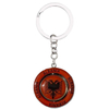 Custom logo Spinning Round Albania Key Chain Epoxy Metal Albania Souvenir Keychain