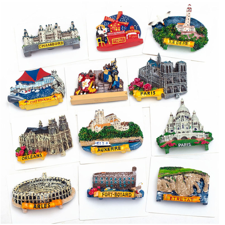 Customized Souvenirs for European Tourist Attractions Notre Dame, France Souvenir Fridge Magnet