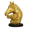 Modern Home Office Decoration Golden Resin Horse Head Statue