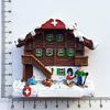 Resin Hand Printed Snow Mountain Theme Switzerland Souvenir Fridge Magnet