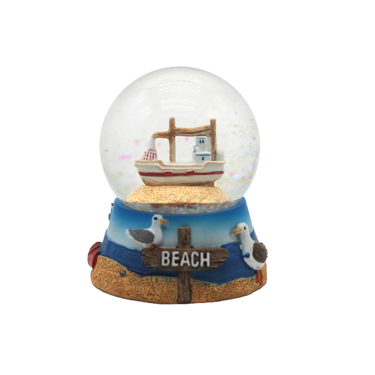 Customized Nautical Craft Resin Beach Lighthouse Snow Globe