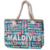 Customized Logo Letter Country City Name Design Big Large Canvas Maldives Souvenir Beach Bags Suppliers