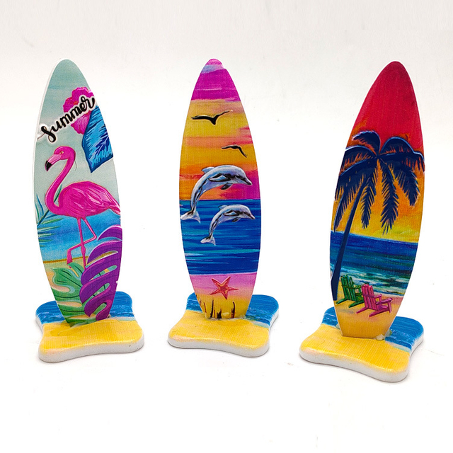Summer Beach Souvenir Unique Style Colorful Resin Surfboard Decor