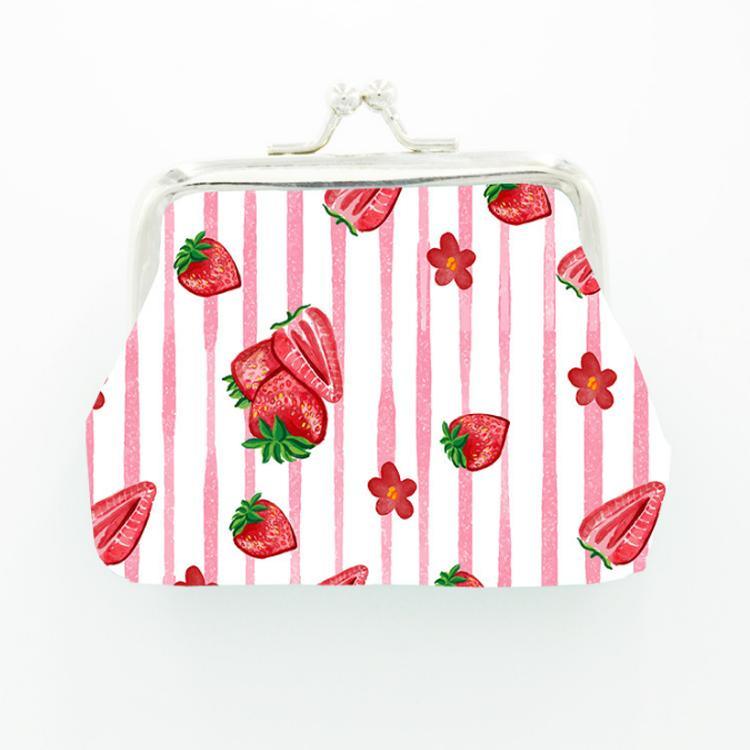 Custom PU Leather Summer Fruit Banana Strawberry Coin Purse