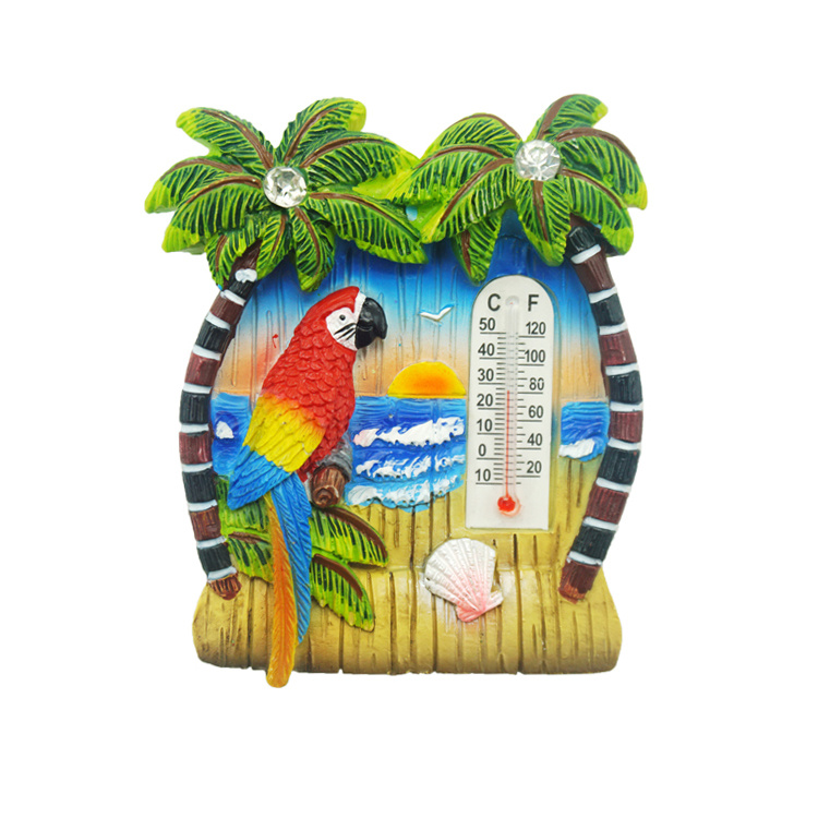 Tourism Beach Souvenir Resin Fridge Magnet with Thermometer