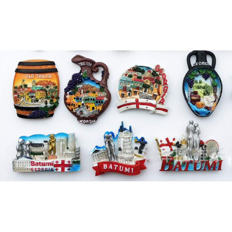 Custom Tourism Souvenir Resin 3D Georgia Souvenir Fridge Magnet