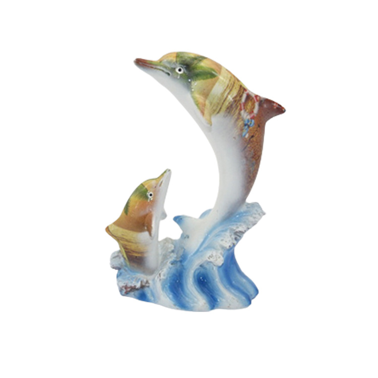 Factory Wholesale Beach Tourist Souvenir Gift Dolphin Statue Resin Dolphin Figurine for Home Decor