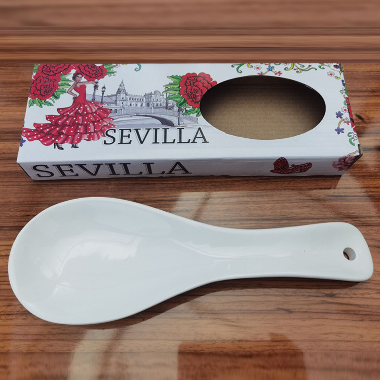 Sevilla Spain Tourist Souvenir Spoon Holder Custom Ceramic Souvenir Spoon