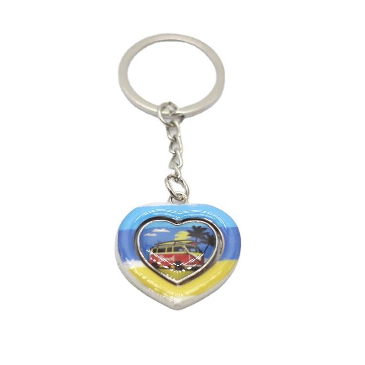 Custom Epoxy Alloy Metal Rotating Keychain Tourist Souvenir Israel Flag Keychain