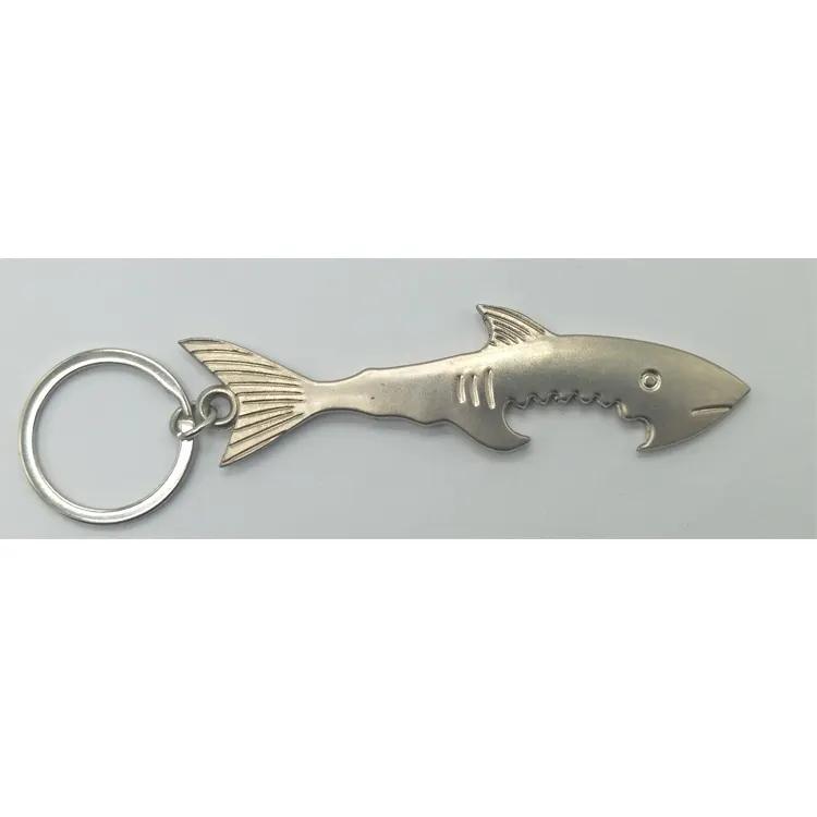 Tourist Souvenir Beach Sea Animal Shape Zinc Alloy Shark Keychain Bottle Opener