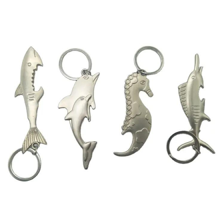 Tourist Souvenir Beach Sea Animal Shape Zinc Alloy Shark Keychain Bottle Opener