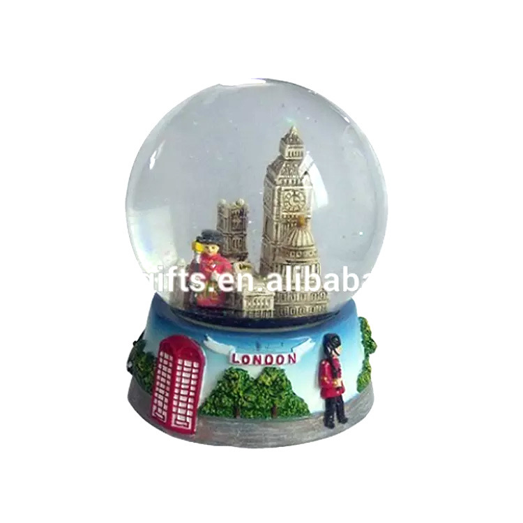 Customized Resin Supplier Tourist Souvenir London Snow Globe