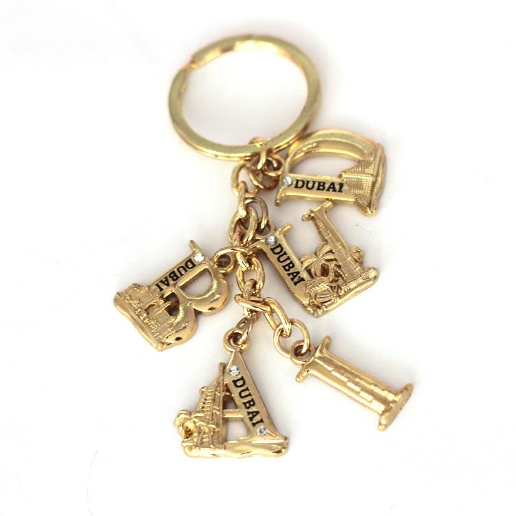 Custom Shape Travel Gift Zinc Alloy Dubai Souvenirs Keychain