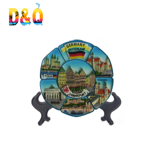 Factory Price Custom Resin Craft Tourist Souvenir 3D Landscape Plate for Home Decor