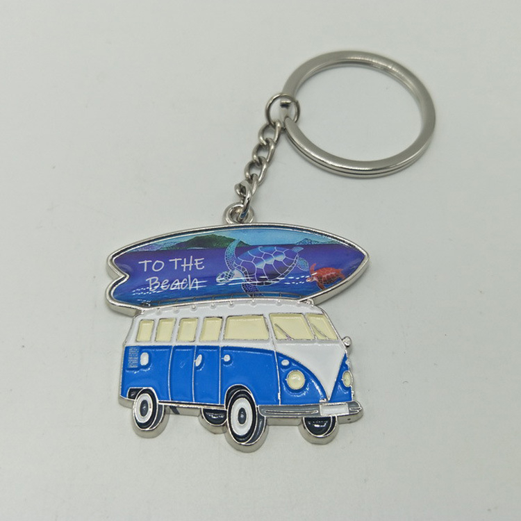 Promotion Gift Souvenir Custom Logo Alloy Motorcycle Bus Shaped Keychain