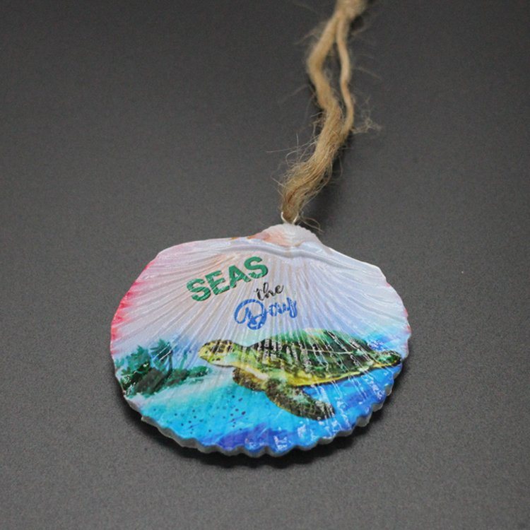 Custom Printing Beach Souvenir Resin Christmas Sand Dollar Ornament