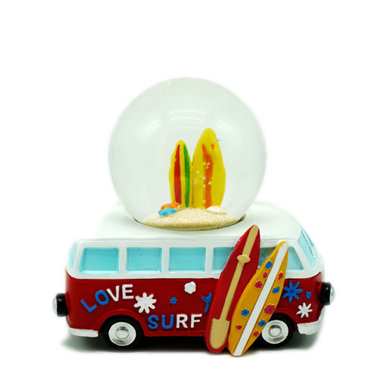 Factory Wholesale Resin Tourist Souvenir Gift Beach Bus Van Snow Globe