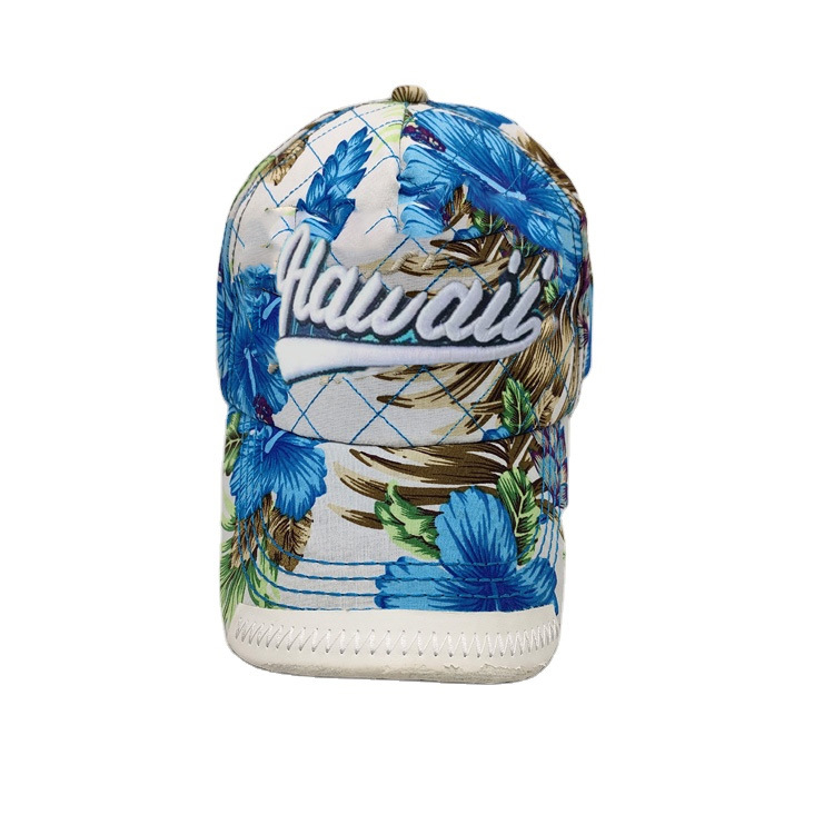 Wholesale Custom Printed Summer Tropical Beach Tourist Souvenir Hat Maldives Hawaii Baseball Cap with 3D Embroidery Logo