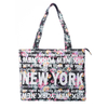 Custom 3D Letter Souvenir Women Large Travel Canvas New York Beach Tote Bag