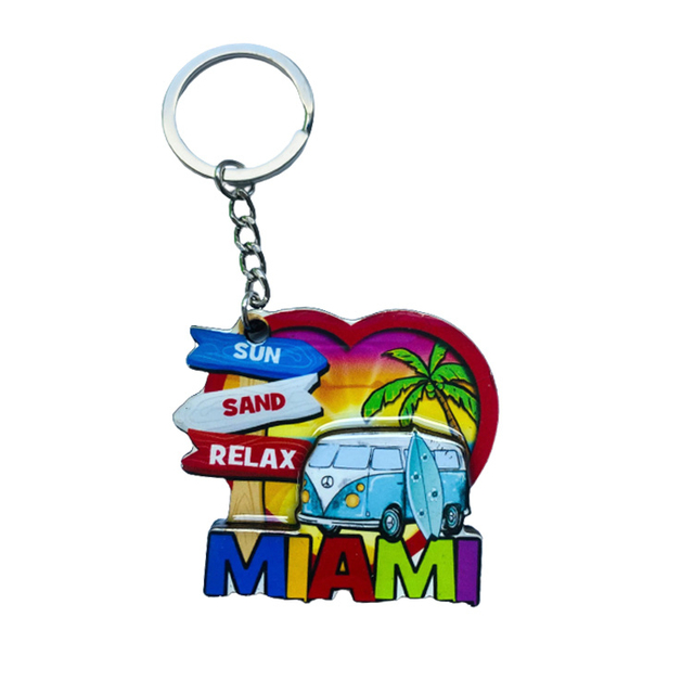 Wholesale Wood MDF Beach Malaysia Souvenir Keychain