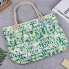 Custom Foam Logo Women Canvas Souvenir Dubai Letter Beach Tote Bag