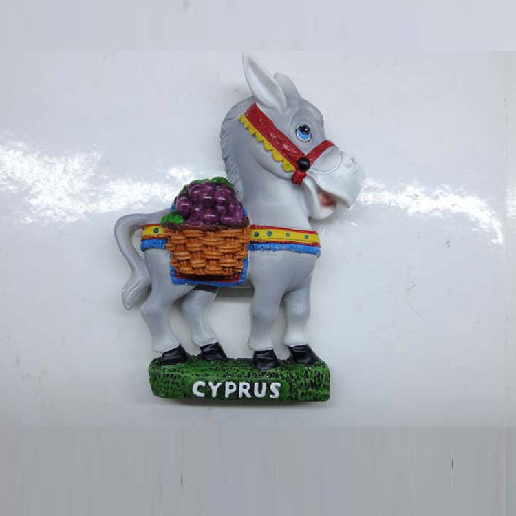 Wholesale Custom Greece Cyprus Croatia Tourist Souvenir Resin Donkey Fridge Magnet