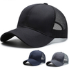 Wholesale Sports Casual Plain Mesh Snapback Trucker Caps Black Baseball Caps for Men