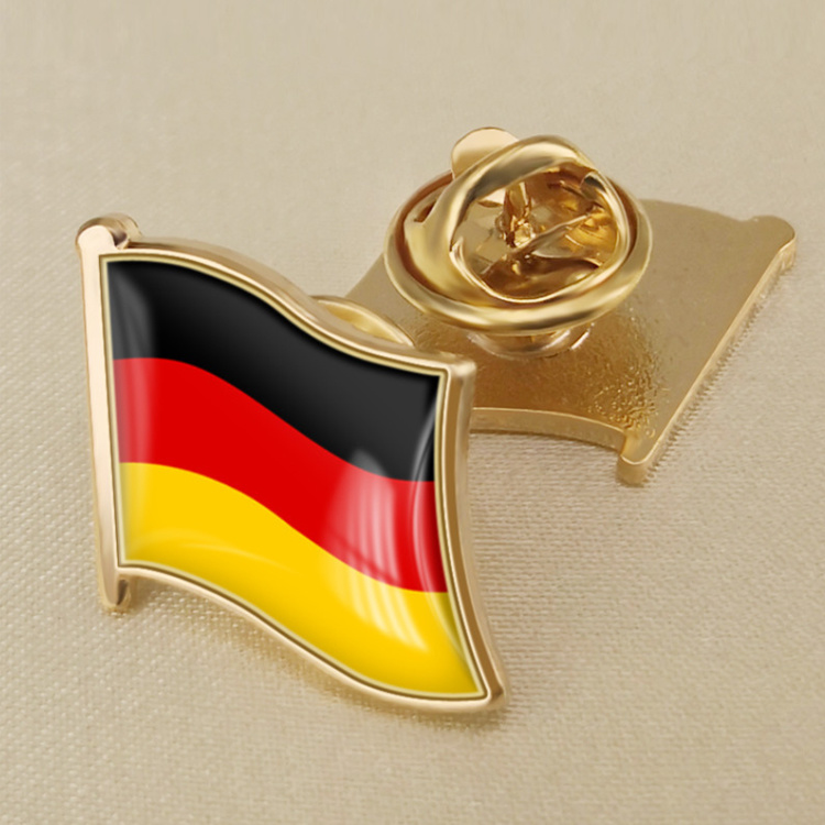 Custom Logo Flag Travel Gift Alloy Metal Epoxy Souvenir Badge Brooch Pin