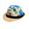 Wholesale Custom Printing Flower Fedora Hat Summer Floral Straw Bucket Hat