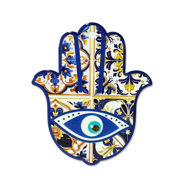 Wholesale Turkish Hand Shape Lucky Ceramic Vintage Evil Eye Coaster Set