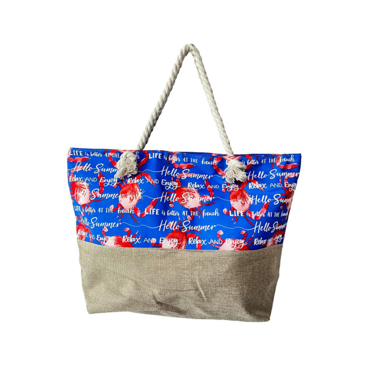 Wholesale Canvas Tropical Sea Turtle Beach Bag Summer Customizable Beach Bag