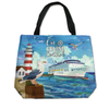 Customized Logo Printing Tourist Souvenir Summer Beach Seagull Nautical Canvas Tote Bag