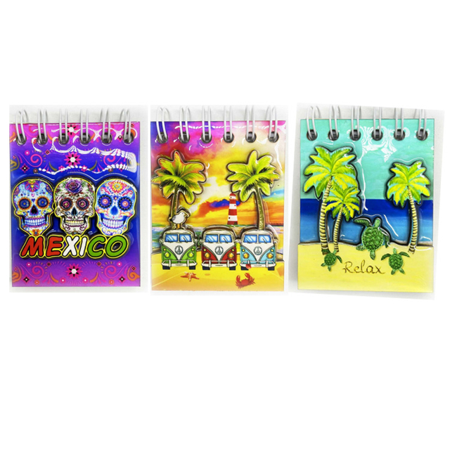 Custom Logo Beach Tourist Souvenir Epoxy Wood Magnet Notebook Fridge Magnet