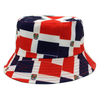 Wholesale Custom Printing Souvenir Cap Unisex Reversible Country Flag Bucket Hat Custom