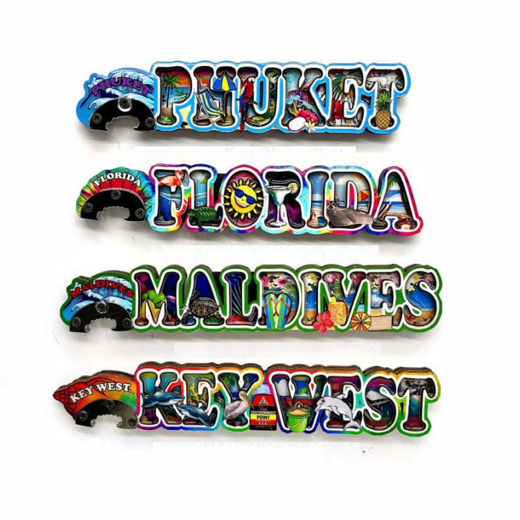 Custom Logo Tourism Souvenir Fridge Magnet Key West Souvenir Bottle Opener