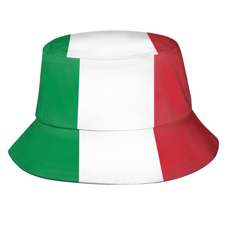 Custom Printing Outdoor Packable Sun Hat Flag Souvenir Italy Cap Italian Italy Bucket Hat