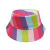 Wholesale Fashion Trendy Double Sided Reversible Rainbow Color Print Stripe Bucket Hat