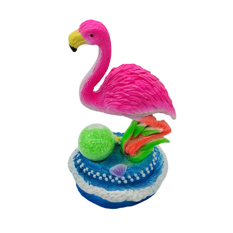 Customized Polyresin Sand Drifting Bottle Souvenir Flamingo Statue