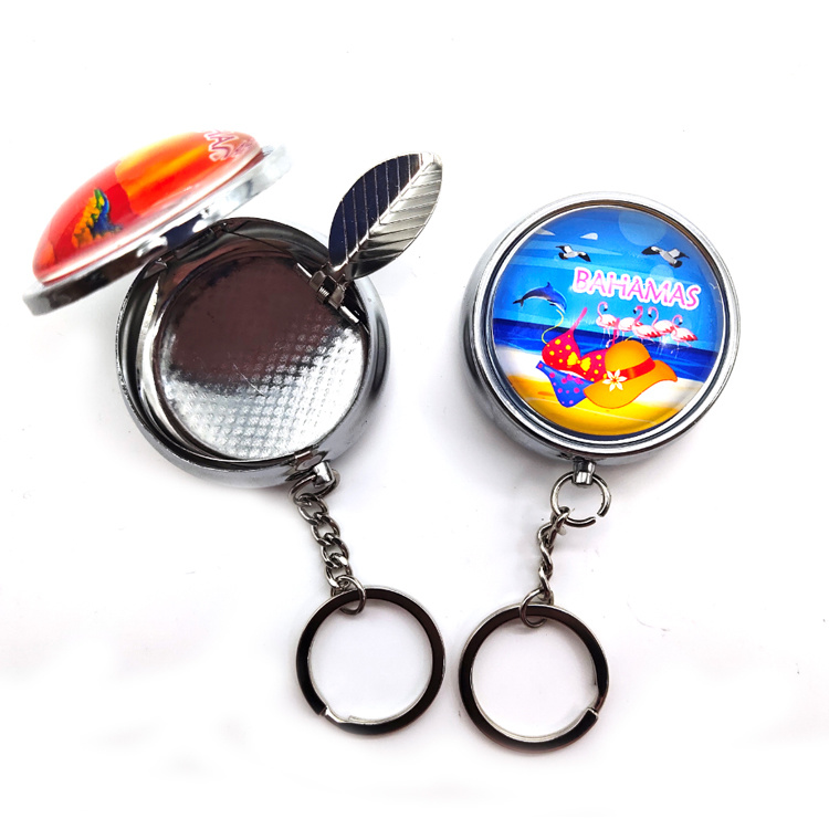 Custom Logo Metal Souvenir Pill Box Case Keychain Mini Pill Holder Keychain