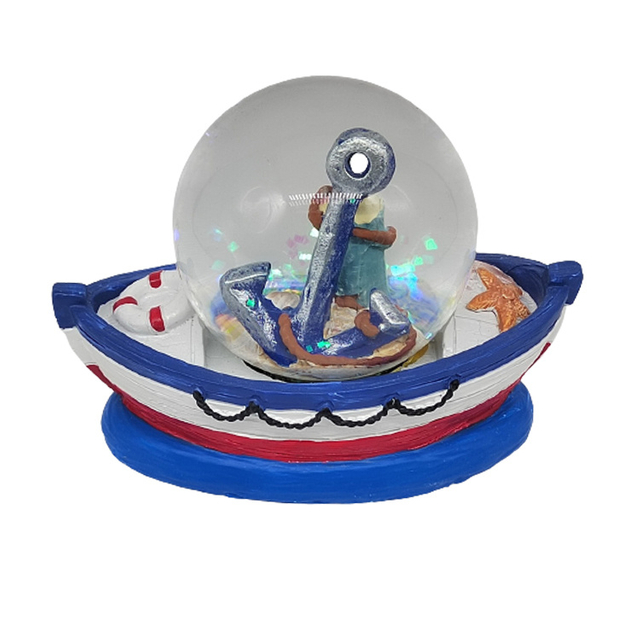 Custom Resin Beach Nautical Souvenir Boat Snow Globe