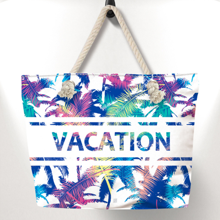 Custom Logo Printing Canvas Beach Tote Bag Guam Souvenir Beach Bags