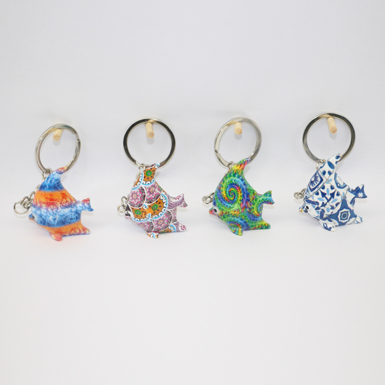 Wholesale New Design Beach Sea Turtle Key Chain Resin Turtle Souvenir Keychain