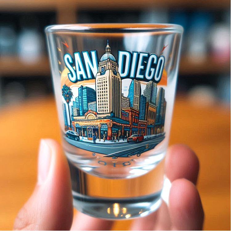 Customized Logo Travel Gift Great American Cities Collection California San Diego Souvenir Shot Glass