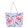 Wholesale Custom Canvas Summer Colorful Tote Bags Flamingo Tropical Beach Bag