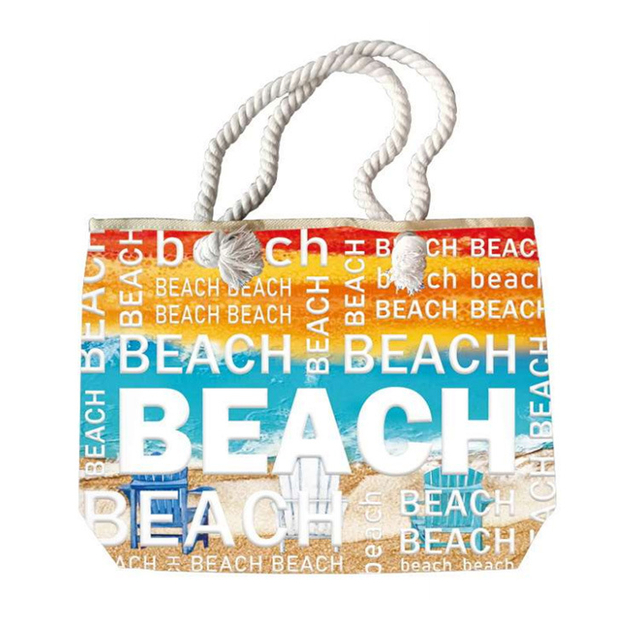 Custom Logo Printing Canvas Beach Tote Bag San Andres Island Souvenir Bag