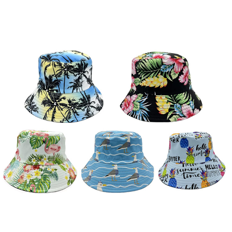 Wholesale Turtle Cap Caribbean Tropical Beach Souvenir Turtle Fisherman Bucket Hats with Custom Logo